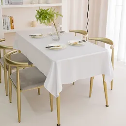 Table Cloth High-end El Solid Colour Wedding Rectangular Modern Minimalist Satin Tablecloth White Mat Firm