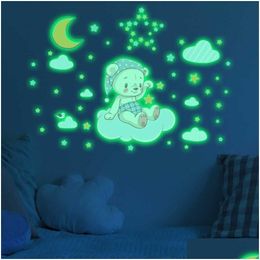 Wall Stickers New Cartoon Luminous Glow In The Dark Fluorescent Rainbow Decal For Kid Rooms Bedroom Ceiling Nursery Home Decor Drop De Otvul