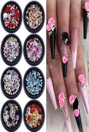 1Box 3D Nail Rhinestones Stones Mixed Colourful Decals with Nail Curved Tweezer Crystals Nail Art DIY Design Decorations2719818