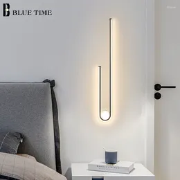 Wall Lamp Modern LED Bedside Lights Lamps For Bedroom Living Room Decor Ceiling Light Black Home Sconces 110V 220V