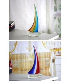 Sailing Ship Lucky Personalized Carved Gss Decoration Crafts Ornaments with 2 Colors for Christmas Gift283R6031107