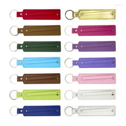 Keychains PU Leather Keychain With 8mm Small Belt Fit For 10mm Slide Charm Letters Women Men Christmas Gifts
