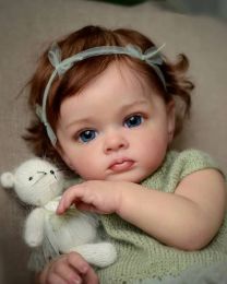 NPK 60 cm Ukończona lalka na zdjęciu Reborn Doll Tutti Toddler Girl Hand Paint Doll z Genesis Paint Wysokiej jakości lalka 3D