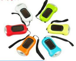 Portable Hand Crank Dynamo 3 LED Solar Powered Flashlight Camping Torch2023680