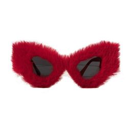 Güneş gözlüğü Kış Peluş Kırmızı Partisi Gözlük Örme Şapka Güneş Christmassunglasses 275p