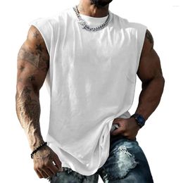 Men's Tank Tops Stylish Comfy Fashion Vest Undershirt Bodybuilding Crew Neck Fitness Loose Muscle Sleeveless For Men