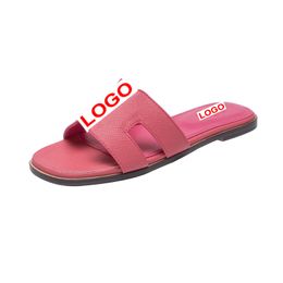 2024 hohe Qualität für Frauen Marke Sandalen Designer Pantoffeln Flat Flip Flops Krokodil Hautrutsch Damen Strand Sandalen Sommer mit Kiste