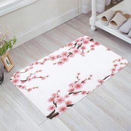 Carpets Plum Blossom Red Petal Branch Leaf Plant Kitchen Floor Mat Living Room Decor Carpet Home Hallway Entrance Doormat Anti Slip Rug