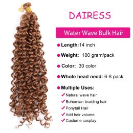 Synthetic Afro Kinky Curly Braiding Hair Ombre Water Wave Crochet Hair Fluffy Afro Curls Bulk Hair Extensions For Daily Cosplay