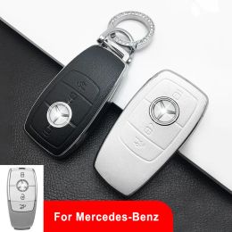 Fiber Leather Car Key Case Cover Shell Fob For Mercedes Benz W213 S213 W167 W177 W222 W247 V167 C118 C257 C239 A B C E S Class