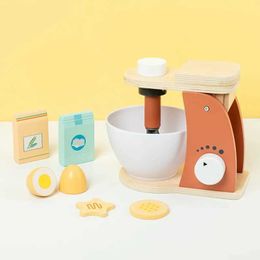 Kitchens Play Food Childrens wooden toy kitchen simulation game house coffee machine food mixer early childhood education gift d240527