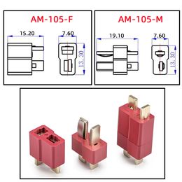 Amass T Plug Connectors T Plug Male & Female Deans Connectors T-Plug Style For RC LiPo Battery Spare Parts