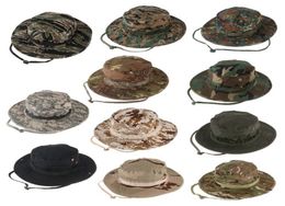Military Camouflage Hidden Jungle Hunter Hat Wide Brim Men Caps Bucket Hat Outdoor Sunproof Hat Camping Hiking Head Wear3538491