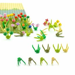 Flower stem DIY Building Blocks House Garden Accessories Seaweed grass Plants Bush Tree Leaf MOC Parts Assemble Bricks Toys 3741