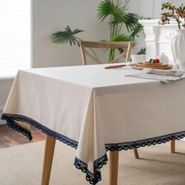 Table Cloth Cotton Blue Tablecloth Dining Room Linen Printed And White Porcelain Retro Kitchen Gray22