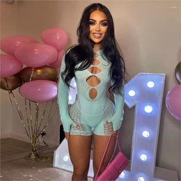 Bikini Cover Sexy Swimsuit For Women Beach Suit Bath Outlet 2024 Summer Ins Slim Hollowed Out Mesh Jumpsuit Solid Spandex Up