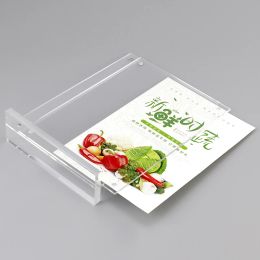 1pcs A4 Acrylic Crystal Clear Price Tag Clip Sign Card Holder Table Desk Top Menu A5 A6 Display Label Racks Phone Frame Stand