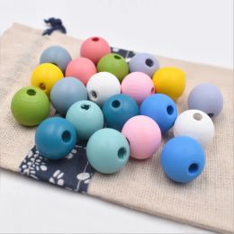 12 14 16 18 20 25 30mm Colourful Eco-Friendly Printing Round Wooden Beads Hemu DIY Crafts Jewellery Custom Kid's Toys Accessories