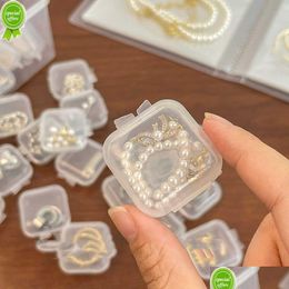 Storage Boxes & Bins New 20 Pcs Clear Square Transparent Plastic Box Jewelry Case Diy Craft Making Container Packaging Drop Delivery H Dha2F