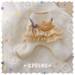 Dog Apparel Cute Home Plush Four-legged Pants Skirt Teddy Bichon Pomeranian Small Pet Autumn And Winter Cat Clothes