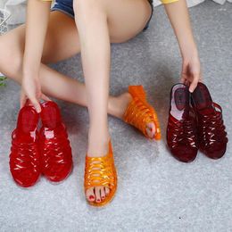 Slippers Women's Flip Flop Jelly Shoes Slides Women Summer Totem Plastic Outside Wear Ladies Flat Slipper