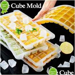 Ice Cream Tools New 36 Grids Cube Mould With Lid Block Maker For Cocktail Whiskey Juice Drinks Kitchen Gadgets Diy Fruits Cubes Mod Dro Dhgng
