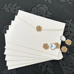 Gift Wrap 30pcs/lot Thickened Linen Texture Pattern 17.5x12.5cm White Envelope Retro For Invitations Postcards Wedding Business Letters