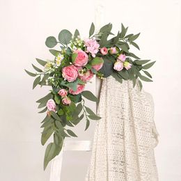 Decorative Flowers Artificial Flower Rose Peony Welcome Wedding Guest Card Decoration Arch Background Wall
