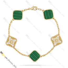 Chain Van Clover Bracelet & Diamond 18K Gold Luxury Designer Bracelet for Women Titanium Steel Gold-Plated Never Fade Not Allergic, Gold/Silver/Rose, Store/21621802