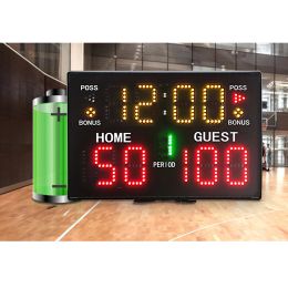 Portable Digital Scoreboard Score Clock Wall Mounted Battery Operated Electronic Scoreboard for Volleyball Tennis Basketball