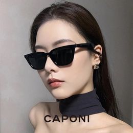 Caponi Polarised Womens Sunglasses Cat Eye Style Retro Sunglasses Womens Fashion Design Trendy Shadow UV400 Protection CP71240520