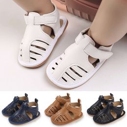 2024 New Infant Baby Boys Girls Toddler Flats Summer Sandal Soft Rubber Sole Anti-Slip Crib Shoes First Walkers L2405