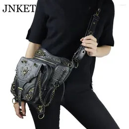 Waist Bags JNKET Women Steam Punk Bag PU Leather Belt Rivets Shoulder Crossbody Large Capacity Sling