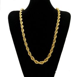 Chains 10Mm Thick 76Cm Long Rope Twisted Chain 24K Gold Plated Hip Hop Heavy Necklace For Mens Drop Delivery Jewellery Necklaces Pendant Ot4M0