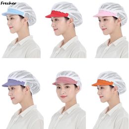 Breathable Mesh Working Hats Women Men Hair Cover Caps Workshop Hat Food Service Baking Cap Kitchen Cooking Visors Hat Beanies