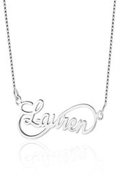 Infinity Love Women Name Necklaces 8 Shape Personalised 925 Sterling Silver Arabic Russian Name Necklace Lovers Gift ne101629 J1905385995