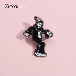 Brooches Funny Clown Dancing Enamel Pins Comical Dance Steps Custom Lapel Badges Black Humorous Jewelry Gift For Kids Friends