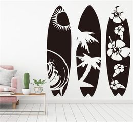 Large Set of 3 Surfboard Wall Sticker Bedroom Living Room Summer Beach Surf Board sport Wall Decal Kids Room Children Room Vinyl T8985995