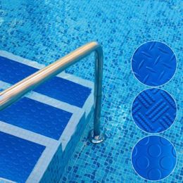 Bath Mats 23x60/90cm Blue Swimming Pool Ladder Mat Anti-Slip Texture Protection Table Step