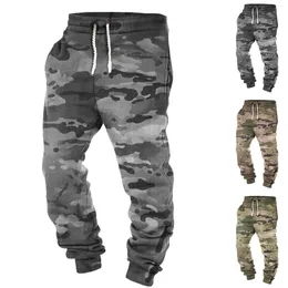 Men's Pants Men Camouflage Sweatpants Elasticity Cargo Drawstring Multi Pockets Bottoms Fashion Casual Jogger Trousers