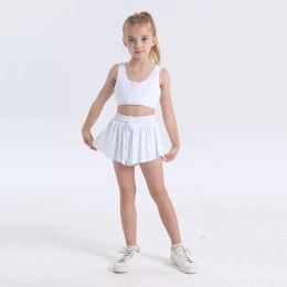 Inlumine Children Sports Shorts with Pocket Girls Summer Dricking Skirt traspirante Kid Outdoor Running Gonna da tennis Gonna da tennis