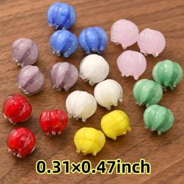 10/12pcs 9 Color Glass Bell Flower Beads DIY Earrings Bracelet Accessory Lampwork Piercing Beads Bell Orchid Bead String Jewerly