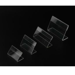 13mm T Clear Plastic Desk Sign Tag Display Paper Card Holders Acrylic Label Holder Stand Frame 50pcs3380608