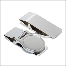 Money Clips Mens Stainless Steel Alloy Circar Bill Card Clip Perfect For Personalized Gift 470 H1 Drop Delivery Jewelry Dhytq