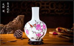 Ceramics Vases Accessories Home Furnishing Decor Crafts Palace Table Fake Flower Pot Ornaments Florero Flower Vase High 23 CM