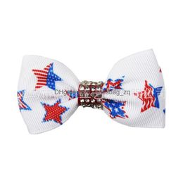Accessori per capelli American Flag Print Clips Duck Bild Hairpins Bow with Clip 4th of Jy Independence Day Kids National Drople Delivery B Dhqzn