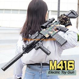 Electric M416 Soft Bullets Toy Gun Detachable Submachine Gun Foam Darts Model Outdoor Cs Pubg Game Prop Look Real Collection Birthday Gifts For Boys Fidgets Toy