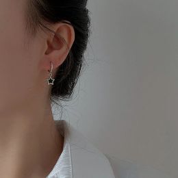 Cute Lovely Small Hoop Earrings For Women Tiny Huggie Mini Round Circle With Pentagram Star Pendant Female Dangle Ear Accessory