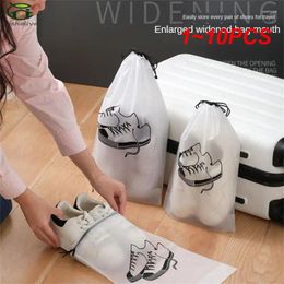 Storage Boxes 1-10PCS Household Carry Port Tidy Daily Foldable Travel Dust-proof Convenient Capacity Shoe Bag Water Proof Frosted