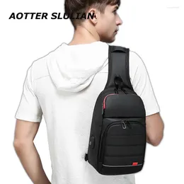 Waist Bags Men Crossbody Bag Waterproof Large Single Shoulder Pouch Safe Anti-thief USB Charging Short Trip Chest Male Travel Back Pack